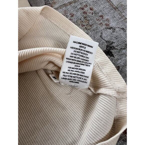 Ulla Johnson Koa Top in Cream Ribbed Knit Ruffle Cap Sleeve Size P Petite - Picture 9 of 10